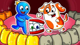 Rainbow Friends CHAPTER 3 - WOW! BLUE Has a GOLDEN TOOTH?! | 2D Animation