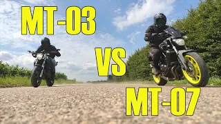 Yamaha MT-03 vs MT-07 | DRAG RACE