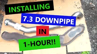 How to install 7.3 Diesel 3" Downpipe - EASY!  NO CAB CUTTING!