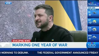 Zelenskyy takes questions from reporters around the world