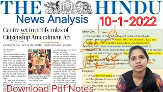 10-January-2022 / The Hindu Newspaper Analysis in English / Current Affairs for UPSC /IAS .