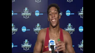 Finals - David Carr (Iowa State) after winning 157-lb NCAA title, over Jesse Dellavechhia (Rider)