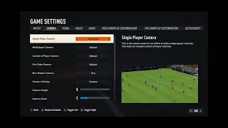 FIFA 23 Realistic Sliders Camera Settings