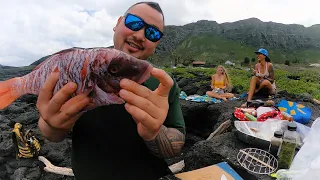 Catch and Cook Camping Collab w/ Kai Spears - Munu on the Menu! - Spearfishing Hawaii