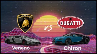 Lamborghini Veneno vs Bugatti Chiron (Car Simulator 2 Drag Race)
