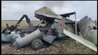 Russian Mil Mi-24 Helicopter Crash Site shot by ukranian SAM