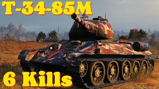 World of tanks T-34-85M - 5 K Damage 6 Kills, wot replays