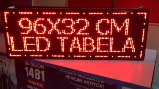 yapmış olduğumuz 96x32 Cm led tabela test aşamasında