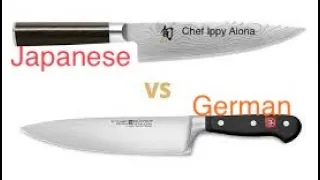 Food Network Chef Ippy Aiona Reviews Japanese vs German steel knives for Cooking