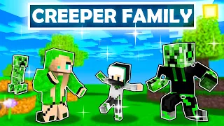 Adopted By A CREEPER FAMILY In Minecraft (Hindi)