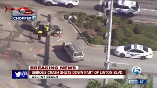 Serious crash closes portion of Linton Boulevard in Delray Beach
