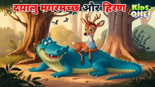 दयालु मगरमच्छ और हिरण | Dayalu Magarmach Ki Kahani | Kind Crocodile Story | Cartoon Hindi Kahaniya