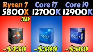 R7 5800X3D vs i7-12700K vs i9-12900K | RTX 3080 and RTX 3060 | How Much Performance Difference?