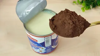 Mix the condense milk with cocoa you will be amazed by the result ! Dessert in a Minute. No Baking!