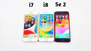 iPhone 7 Vs 8 Vs Se 2 in 2023 - SPEED TEST(iOS 15.8 Vs iOS 16.7.2 Vs 17.1.1)