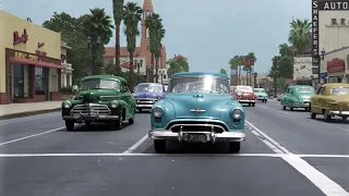California Sunset Blvd 1952 - Hollywood to Sunset Strip in HD and color