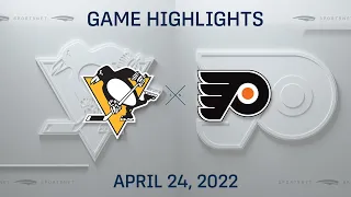 NHL Highlights | Penguins vs. Flyers - Apr. 24, 2022