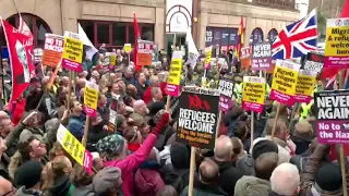 Counter protesters arrive in Liverpool Saturday 3rd November