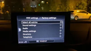 Audi MMI CarPlay, Android Auto Factory Reset