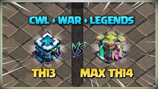 Th13 vs Max Th14 3 Star Attacks! CWL + War + Legend! | Th13 vs Th14 War Strategy Clash of Clans Coc