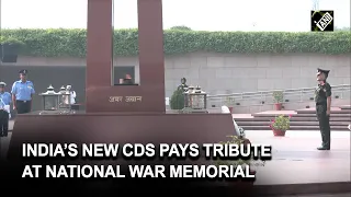 Newly-appointed CDS Lt General Anil Chauhan (Retd) pays tribute at National War Memorial