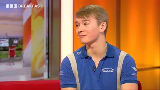 British racing driver Billy Monger talks to BBC Breakfast about getting back to driving