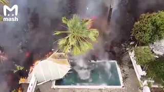 Канарский остров Пальма в огне Palma island in the Canary Islands on fire