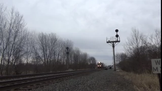 NS 8123 leads NS 21Z through Kendalville, IN