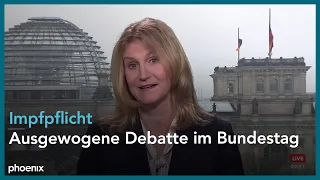 phoenix nachgefragt mit Kerstin Münstermann zur Debatte über eine Corona-Impfpflicht am 27.01.22