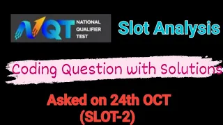 TCS NQT Slot 2 Programming Questions | Official | Asked on 24th Oct | Tamil | BiNaRiEs