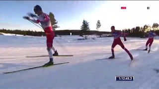 Александр Большунов снова рвёт Норвежцев на их Родине в скиатлоне 07 12 2019 FULL HD
