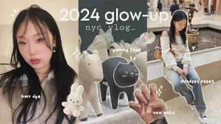 2024 glow up in nyc ⊹♡ dying my hair, nail extensions, glow up tips & friend dates