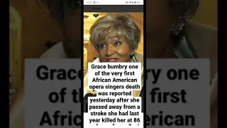 one of the very first African American opera singers grace Bumbry passed away at 86