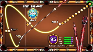 8 Ball Pool - TRIPLE KISS LEVEL 999 SHOT - Twisted Samurai Cue Level MAX (New Fav Cue) GamingWithK