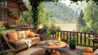 The Fresh Summer Lake Space and Gentle Breeze Help You Relax! Smooth Jazz Piano Music in Cozy Porch