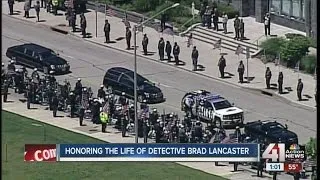 Funeral procession begins for Detective Brad Lancaster