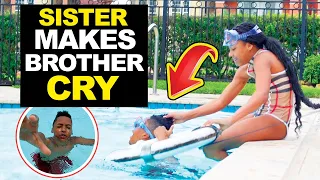 Sister Makes RECKLESS Brother CRY At The Pool...