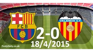 Barcelona vs Valencia vs Barcelona 2015 Full match Live 18 -04-2015 English Comentary HD