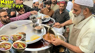 Street Food In Lahore - Nasir Bong Paye - Siri Paye - Head and Legs Fry