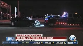 Tri-Rail train strikes car