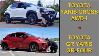 SLIP TEST - Toyota Yaris Cross vs GR Yaris  -  AWD-i vs GR Four  -  @4x4.tests.on.rollers