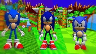 Different versions of Green Hill in Sonic Adventure 2