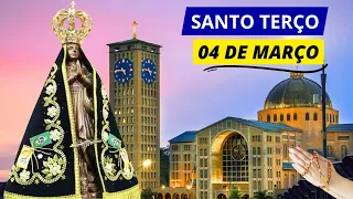 SANTO TERÇO DE APARECIDA DE HOJE - 04/03/2024 | MISTÉRIOS GOZOSOS | 3ª SEMANA DA QUARESMA - SEGUNDA