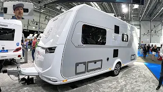 Knaus Azur 500 EU luxury Caravan Camping travel trailer new model 2024 walkaround + interior K1584