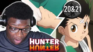 GON CRUSHES ILLUMI'S ARM?! Hunter x Hunter Episode 20 & 21 Reaction