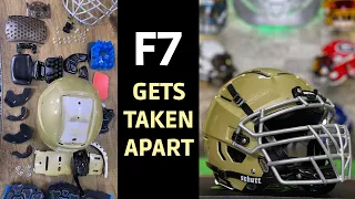 Taking apart a football helmet