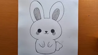 COMO DESENHAR UM COELHO KAWAII FÁCIL 🐰 | desenhe um coelho com um lápis