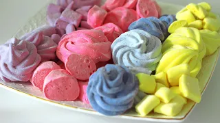 Low-CARB COLORED HEALTHY marshmallows without COLORANTS ! Healthy recipes WITHOUT SUGAR