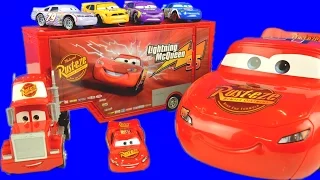 Disney Cars 3 Toys Drag Race!! Transforming Lightning Mcqueen and Mack Truck Playset