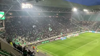 ASSE 1 4 MONACO | « Saint Étienne coupe d’Europe » du kop nord durant l’interruption